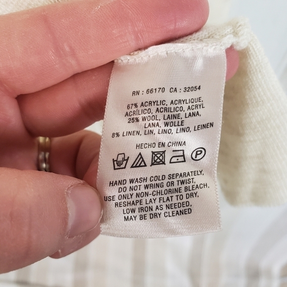 Anthropologie Sleeping on Snow Turtleneck Wool Linen Sweater Cream Size Small - Picture 4 of 8